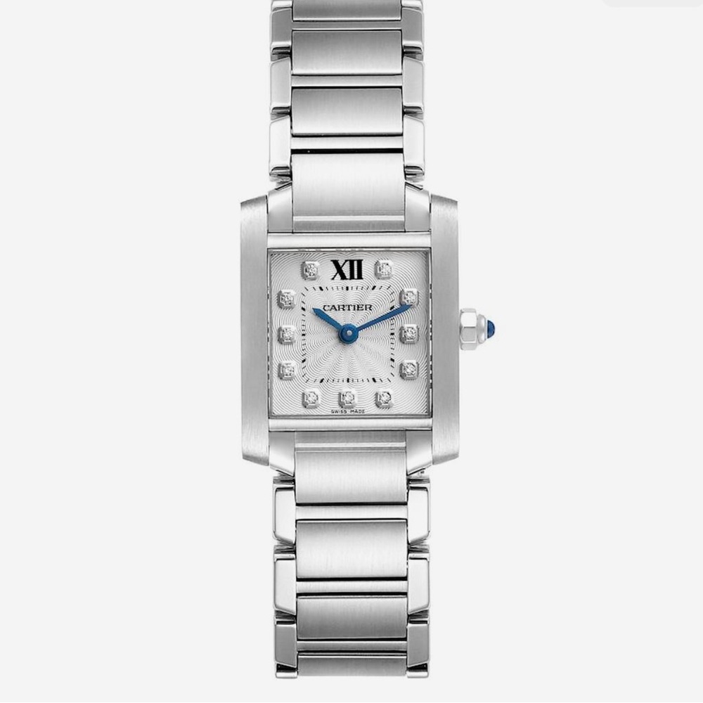Cartier Tank francaise with diamond numbers